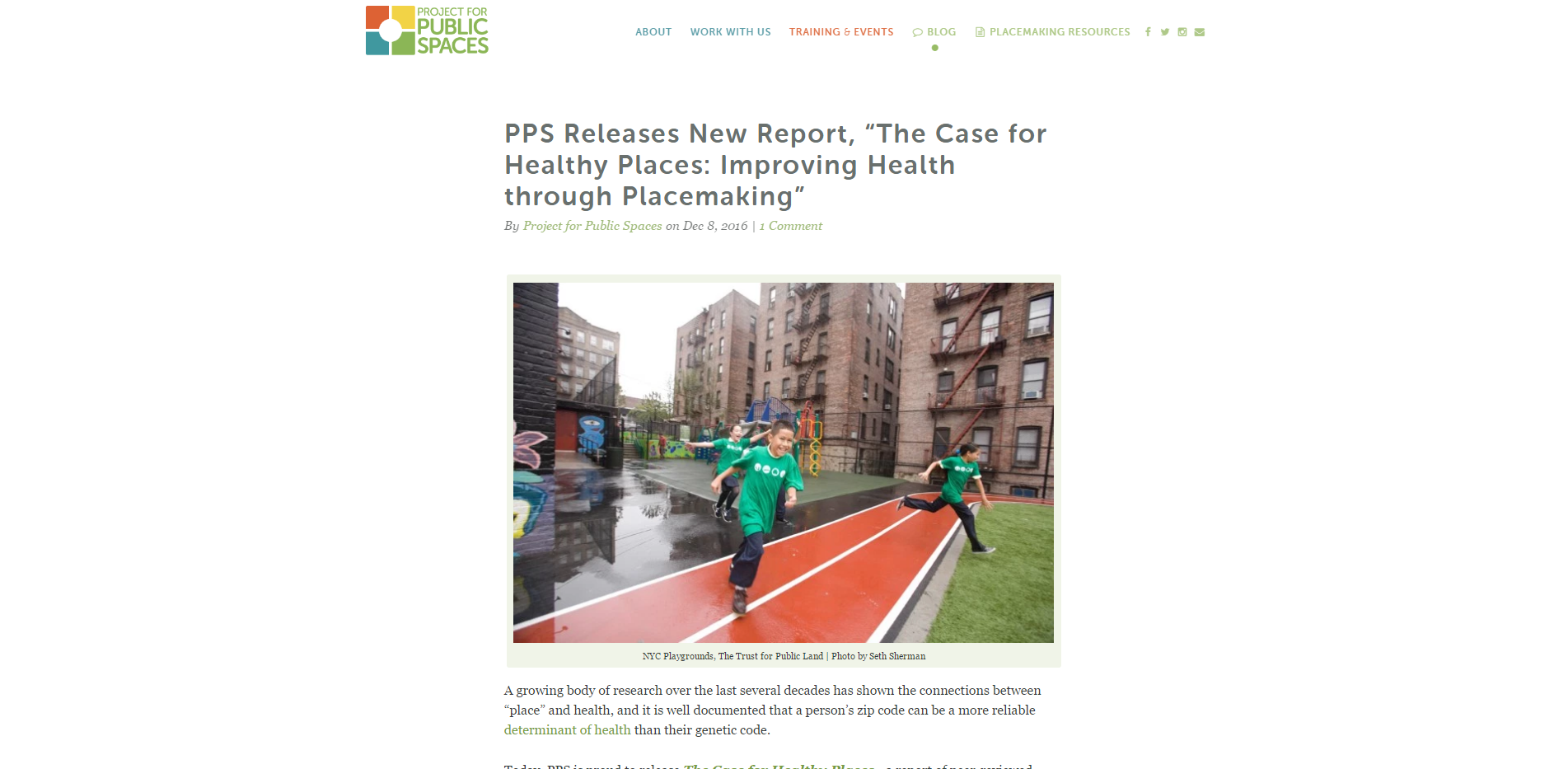 PPS Releases New Report The Case for Healthy Places Improving Health through Placemaking Project for Public Spaces