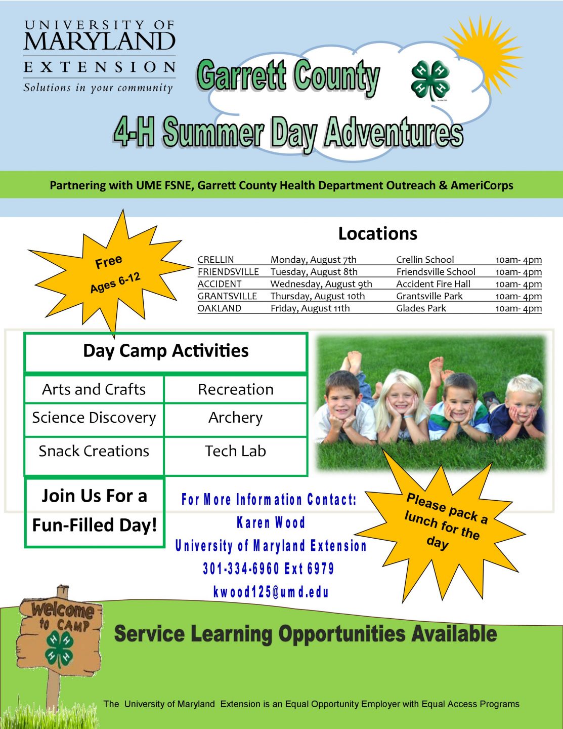 Garrett County 4-H Summer Day Camp – MyGarrettCounty.com