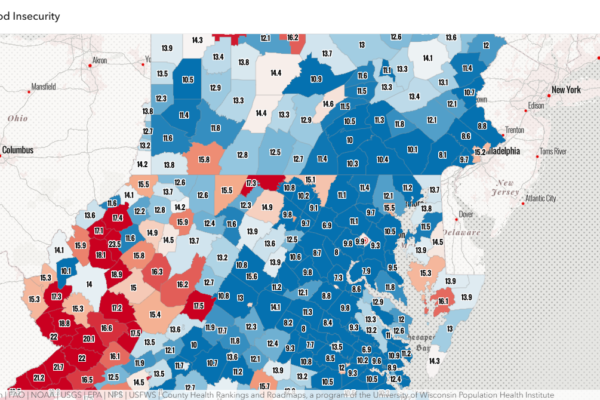 Western Maryland Food Insecurity Map